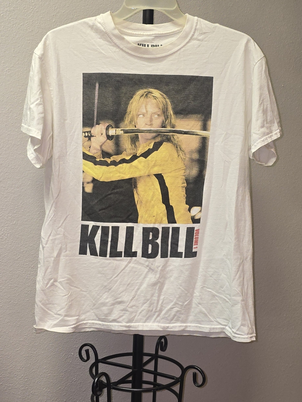 Kill Bill Graphic Short Sleeve Tee - White with Yellow Print